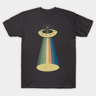 Vintage Alien UFO Abduction Retro T-Shirt